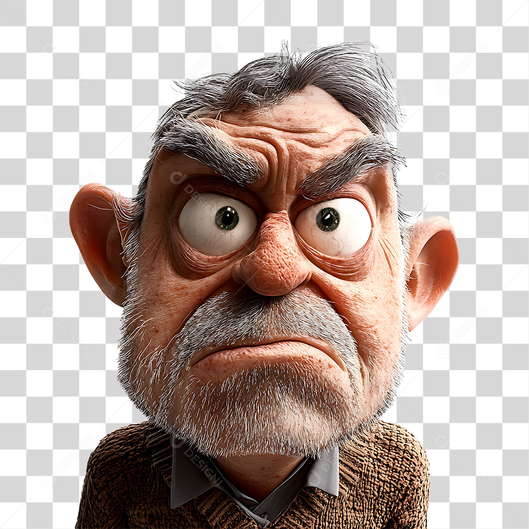 Personagem Homem Sério PNG Transparente