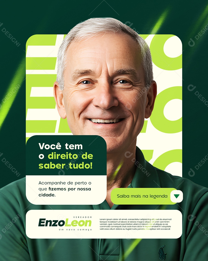 Vereador Direito de Saber Tudo Social Media PSD Editável