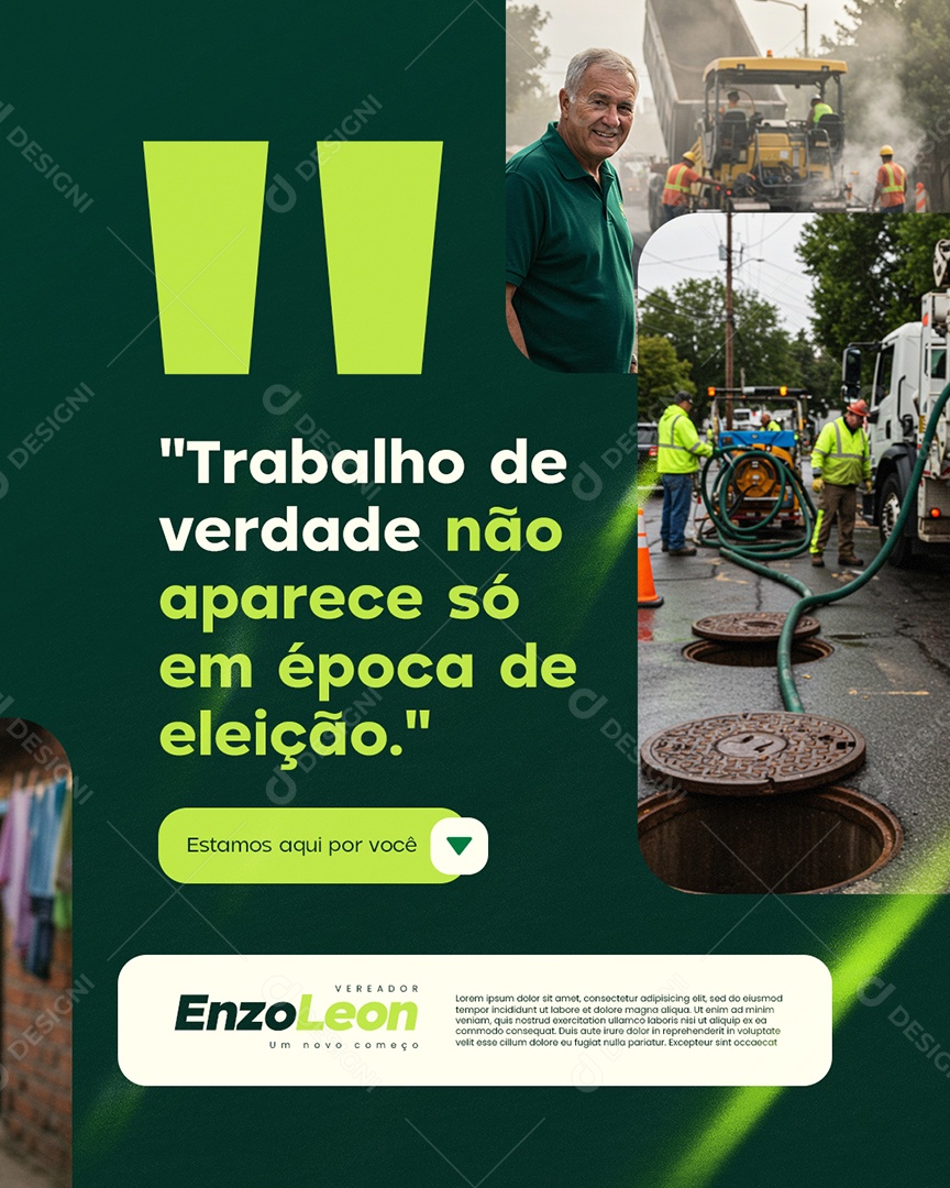 Vereador Trabalho de Verdade Social Media PSD Editável