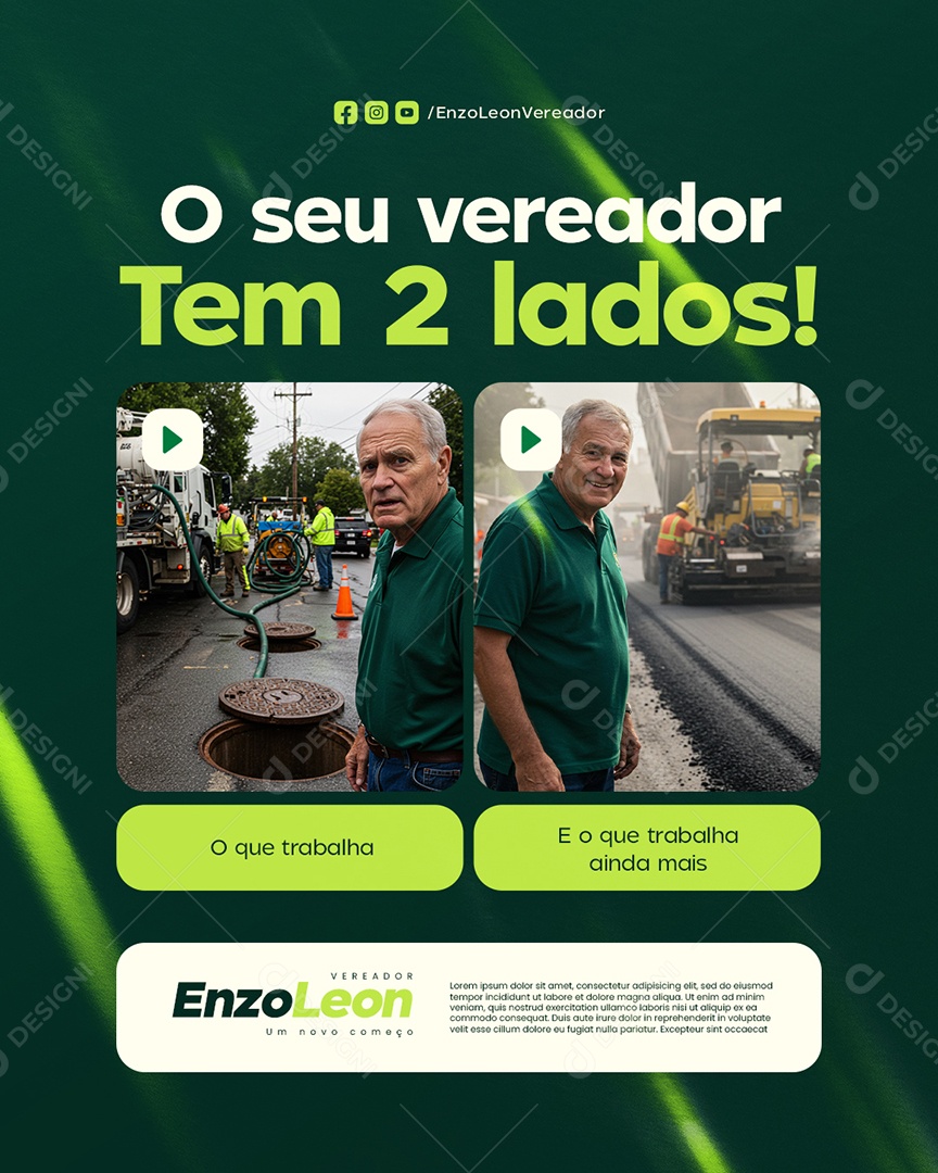 O Seu Vereador Tem 2 Lados Social Media PSD Editável