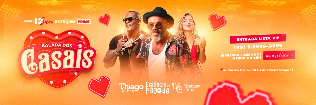 Carrossel Flyer Balada dos Casais Social Media PSD Editável