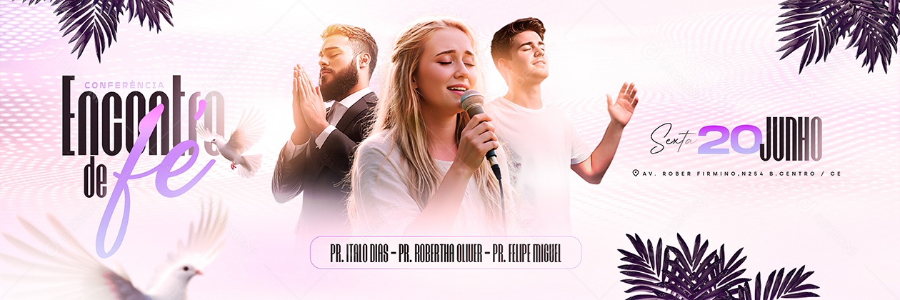 Carrossel Gospel Conferência Encontro de Fé Social Media PSD Editável