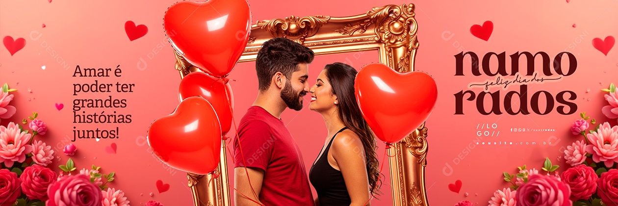 Carrossel Dia dos Namorados 12 de Junho Social Media PSD Editável
