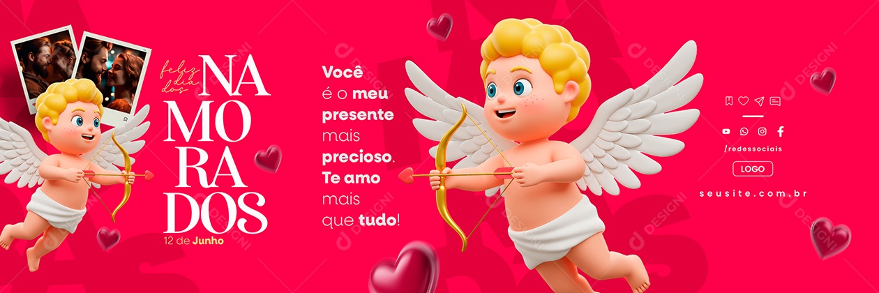 Carrossel Dia dos Namorados 12 de Junho Social Media PSD Editável