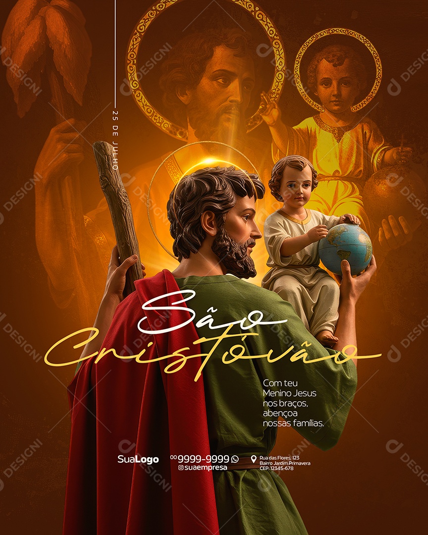 Social Media Dia de São Cristóvão 25 de Julho PSD Editável