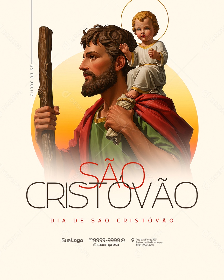 Social Media Dia de São Cristóvão 25 de Julho PSD Editável