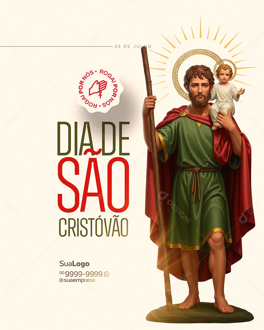 Social Media Dia de São Cristóvão 25 de Julho PSD Editável