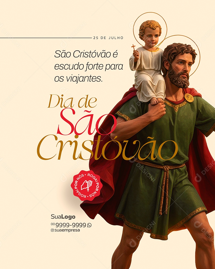 Social Media Dia de São Cristóvão 25 de Julho PSD Editável