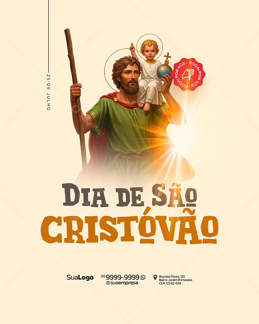 Social Media Dia de São Cristóvão 25 de Julho PSD Editável