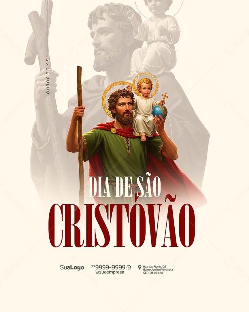 Social Media Dia de São Cristóvão 25 de Julho PSD Editável