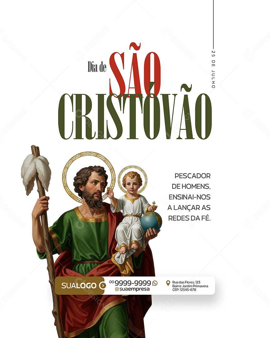 Social Media Dia de São Cristóvão 25 de Julho PSD Editável