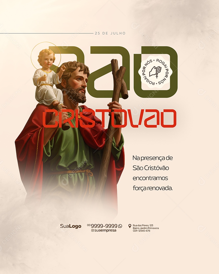 Social Media Dia de São Cristóvão 25 de Julho PSD Editável