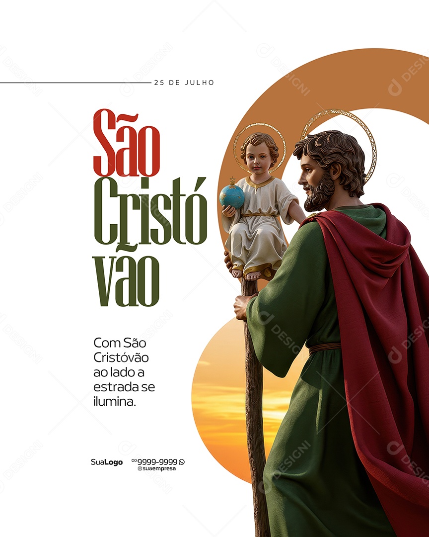Social Media Dia de São Cristóvão 25 de Julho PSD Editável