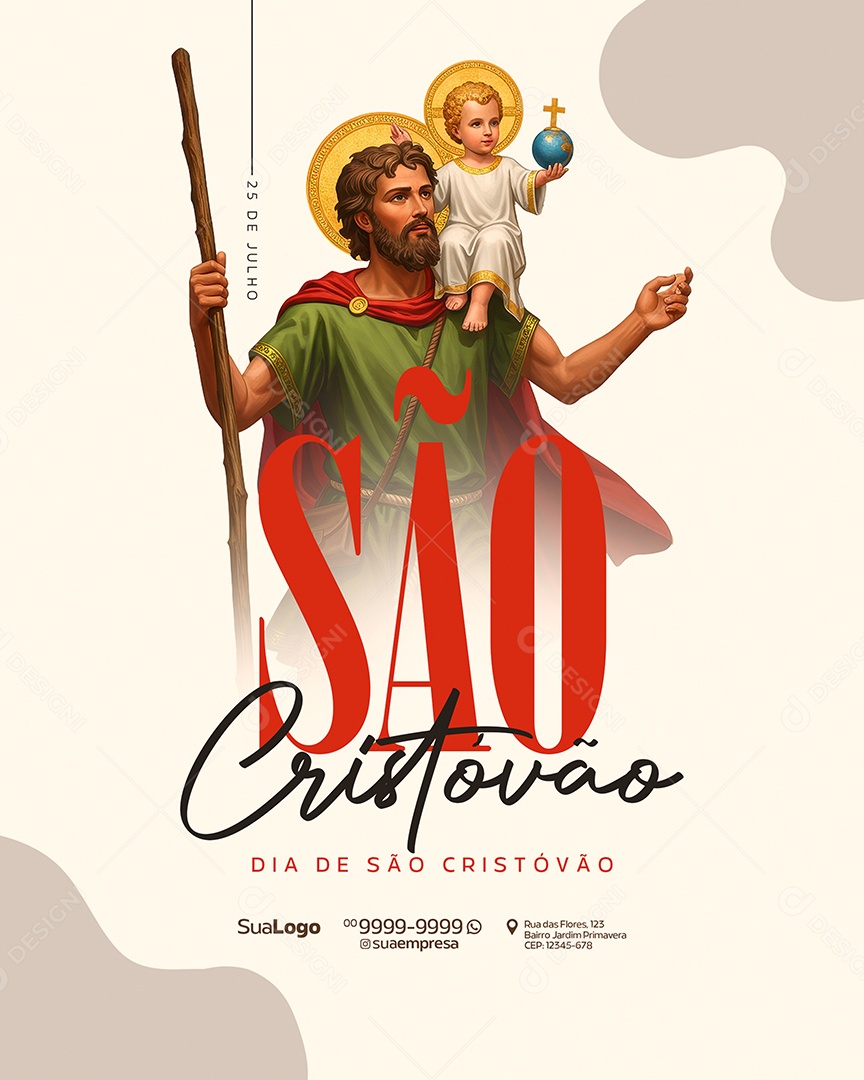 Social Media Dia de São Cristóvão 25 de Julho PSD Editável