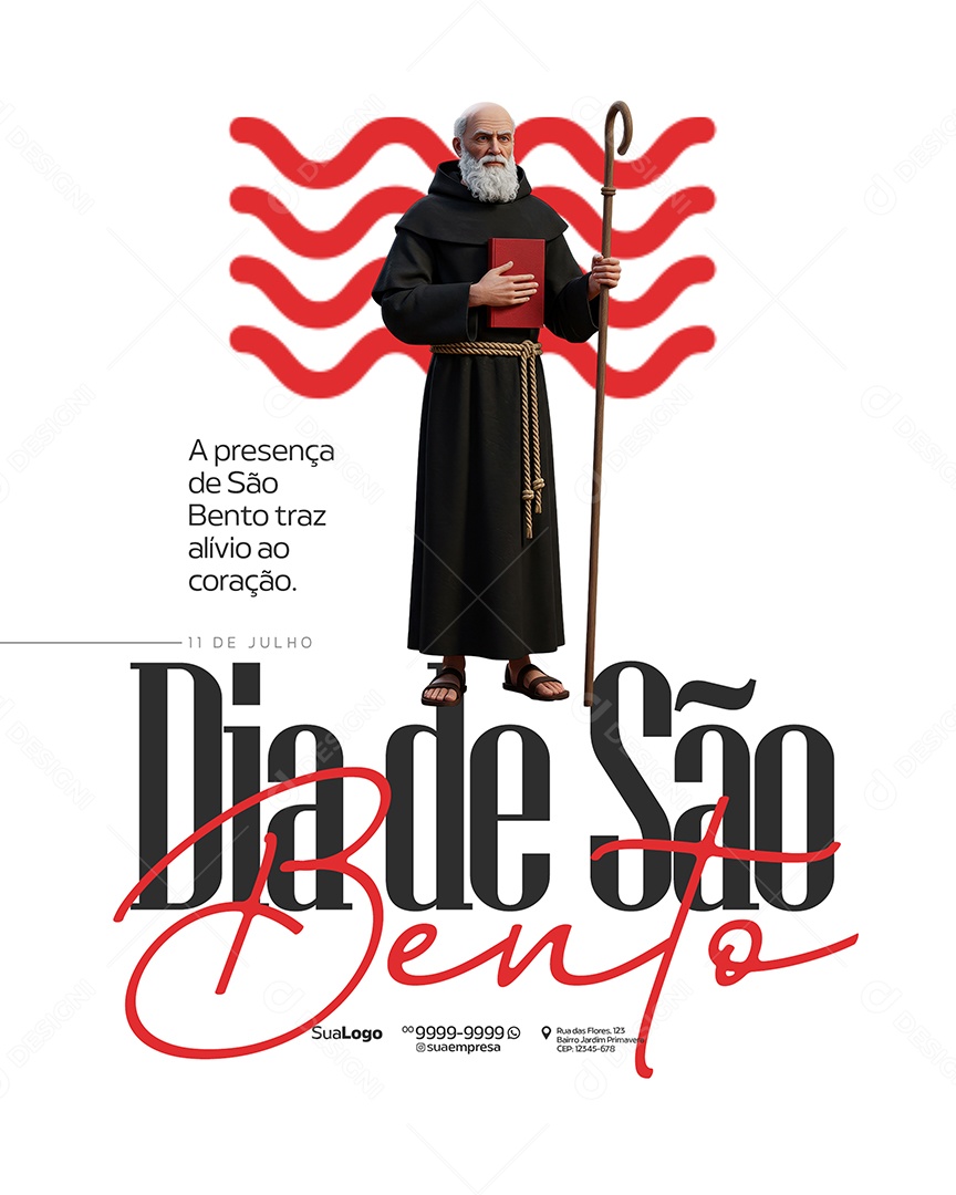 Dia de São Bento 11 de Julho Social Media PSD Editável