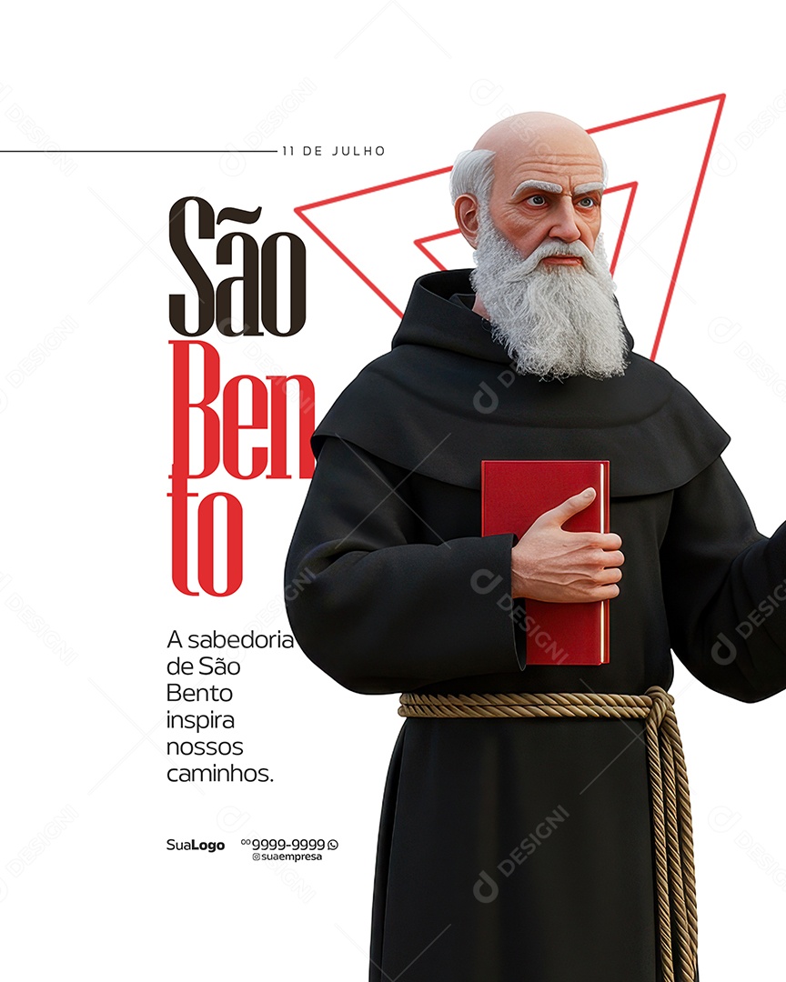 Dia de São Bento 11 de Julho Social Media PSD Editável