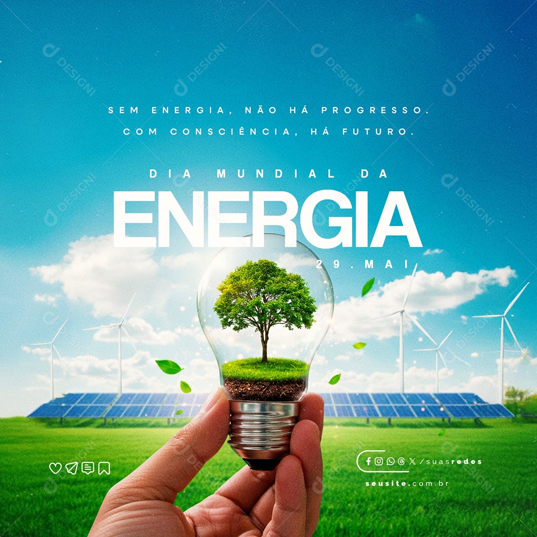 Dia Mundial da Energia 29 de Maio Social Media PSD Editável