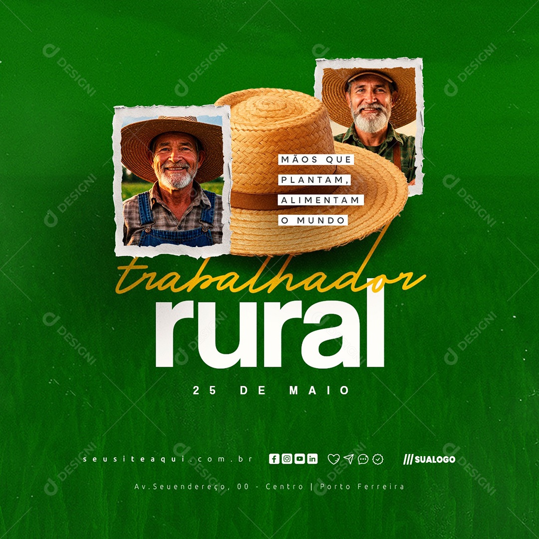 Dia do Trabalhador Rural 25 de Maio Social Media PSD Editável