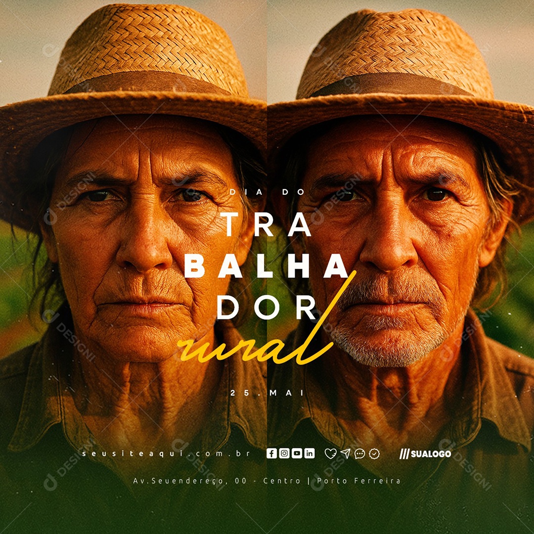 Dia do Trabalhador Rural 25 de Maio Social Media PSD Editável