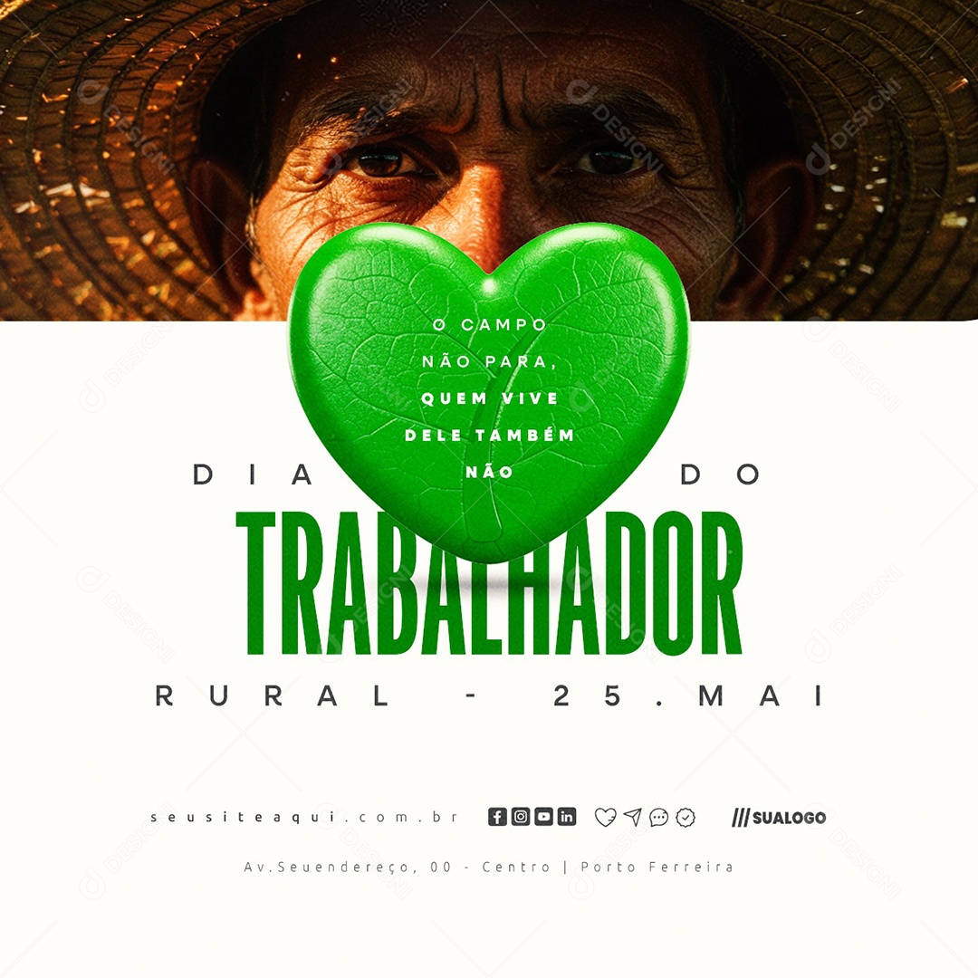 Dia do Trabalhador Rural 25 de Maio Social Media PSD Editável