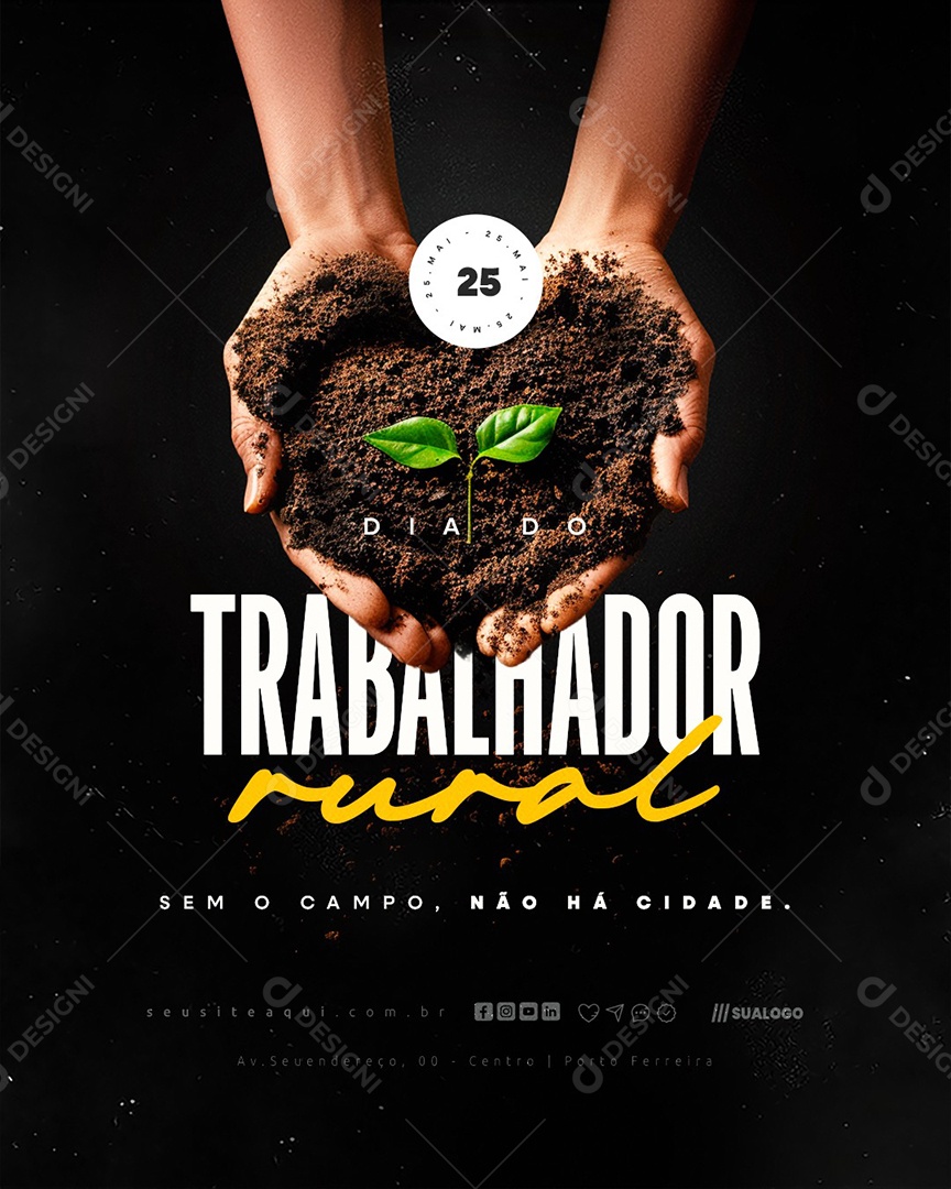 Dia do Trabalhador Rural 25 de Maio Social Media PSD Editável