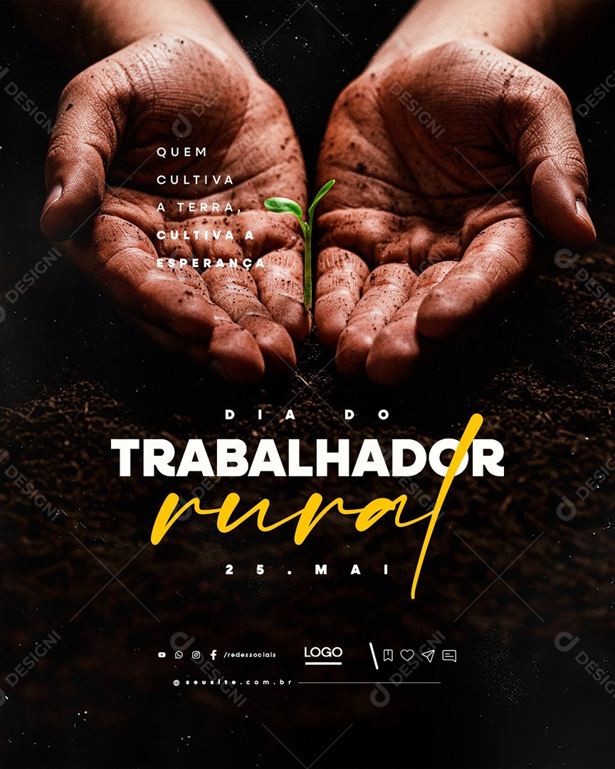 Dia do Trabalhador Rural 25 de Maio Social Media PSD Editável