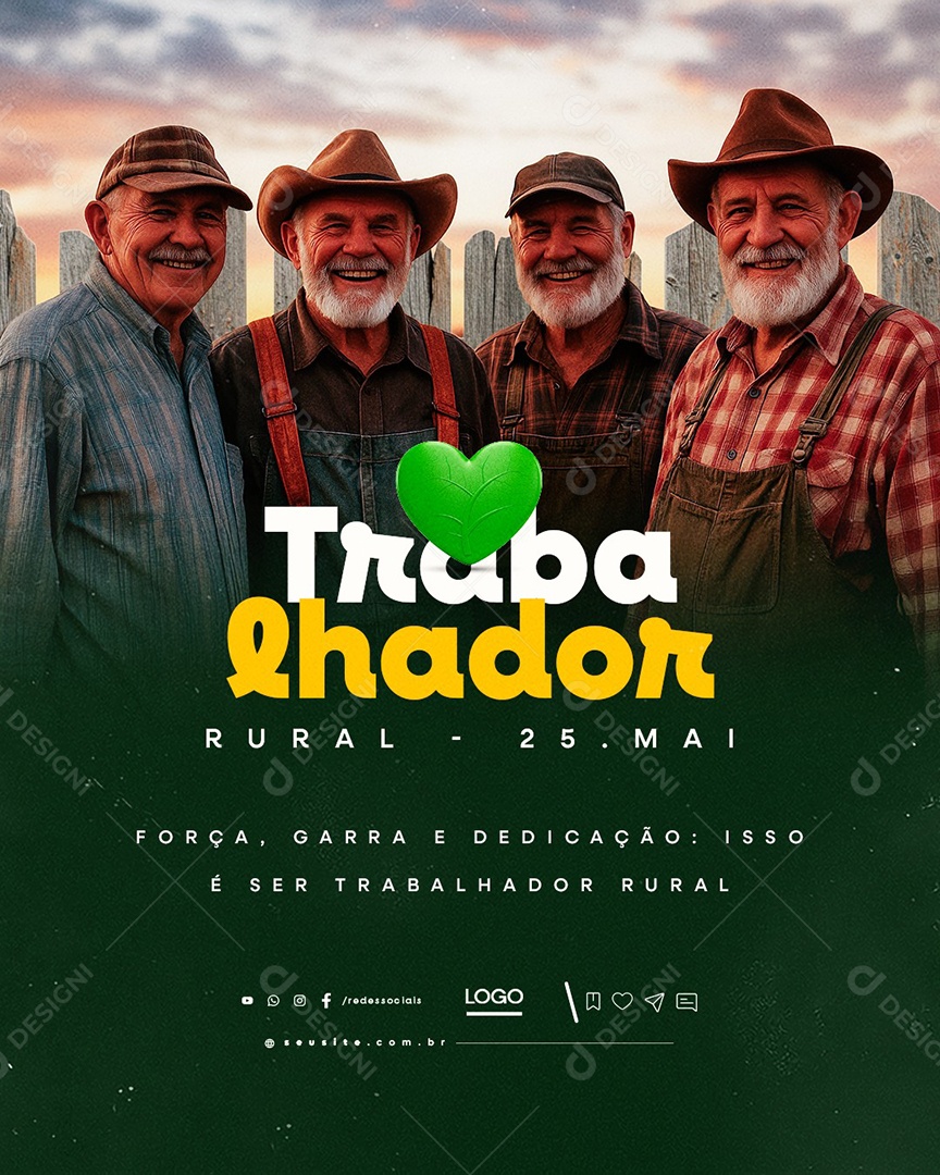 Dia do Trabalhador Rural 25 de Maio Social Media PSD Editável