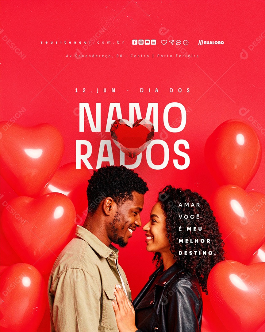 Dia dos Namorados 12 de Junho Social Media PSD Editável