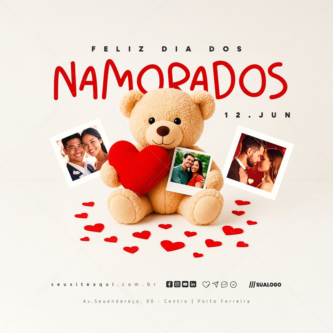 Feliz Dia dos Namorados 12 de Junho Social Media PSD Editável