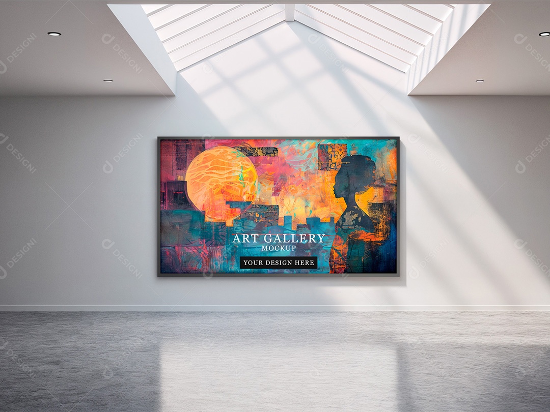 Quadro em uma Galeria de Arte Mockup PSD