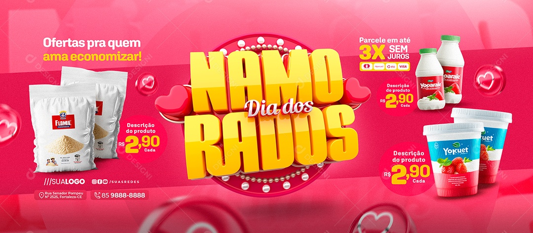 Banner Dia dos Namordos Ofertas Social Media PSD Editável