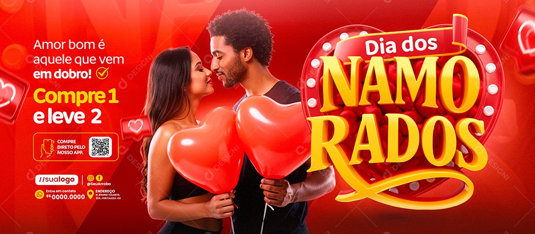 Banner Dia dos Namorados Relojoaria Social Media PSD Editável