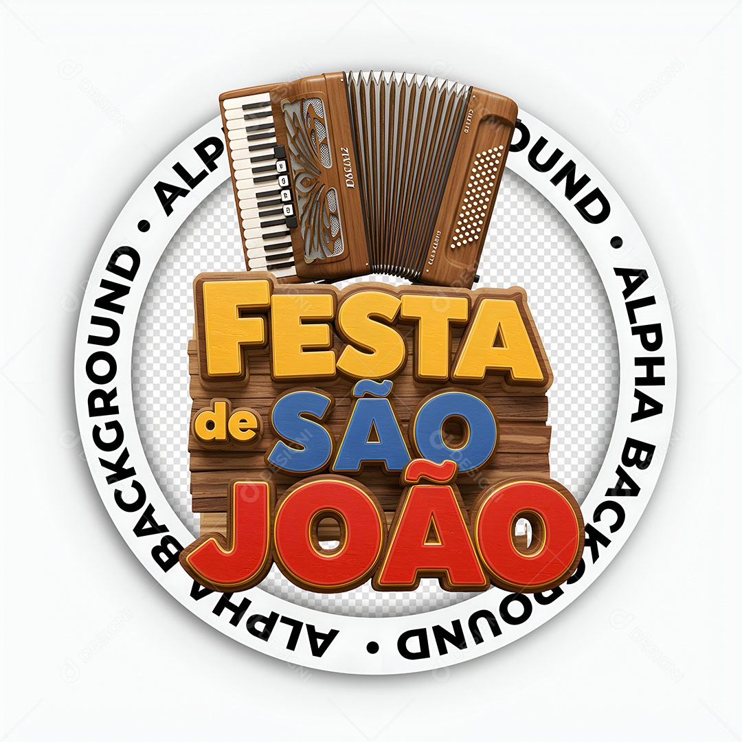 Selo 3D Festa de São João Social Media PSD Editável
