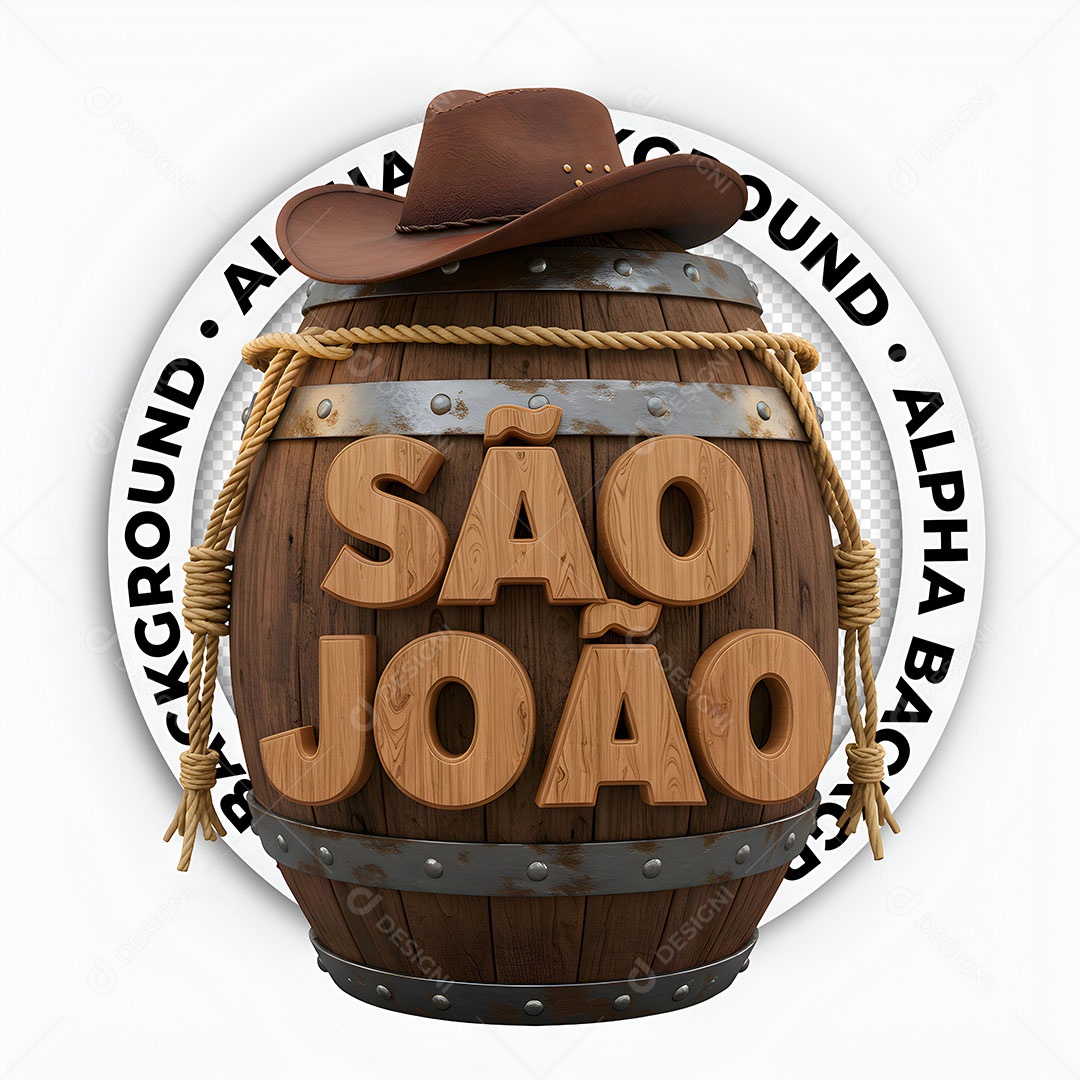 Selo 3D São João Para Composição PSD