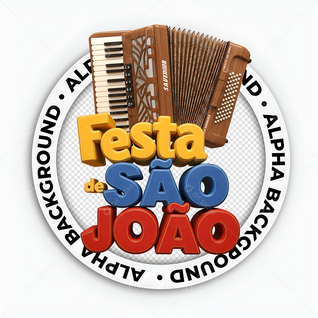 Selo 3D Festa de São João Para Composição PSD