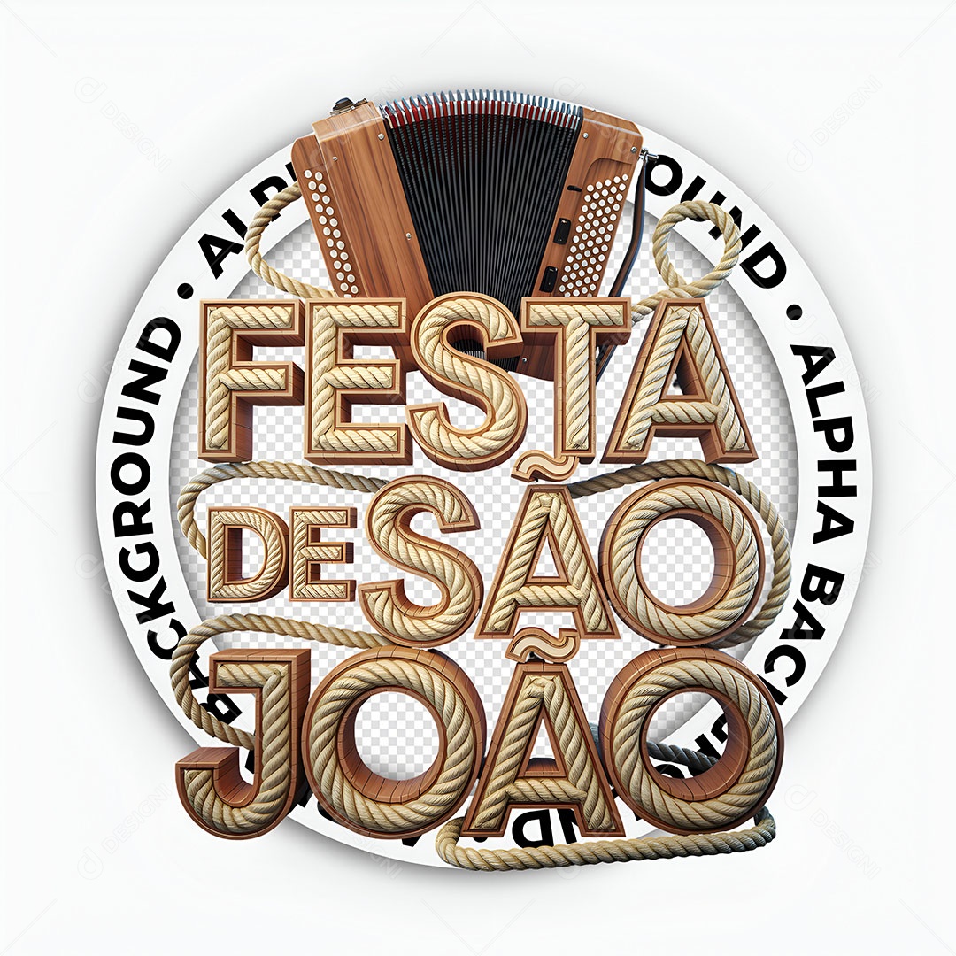 Selo 3D Festa de São João Para Composição PSD