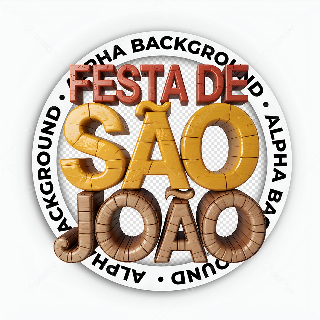 Selo 3D Festa de São João Para Composição PSD