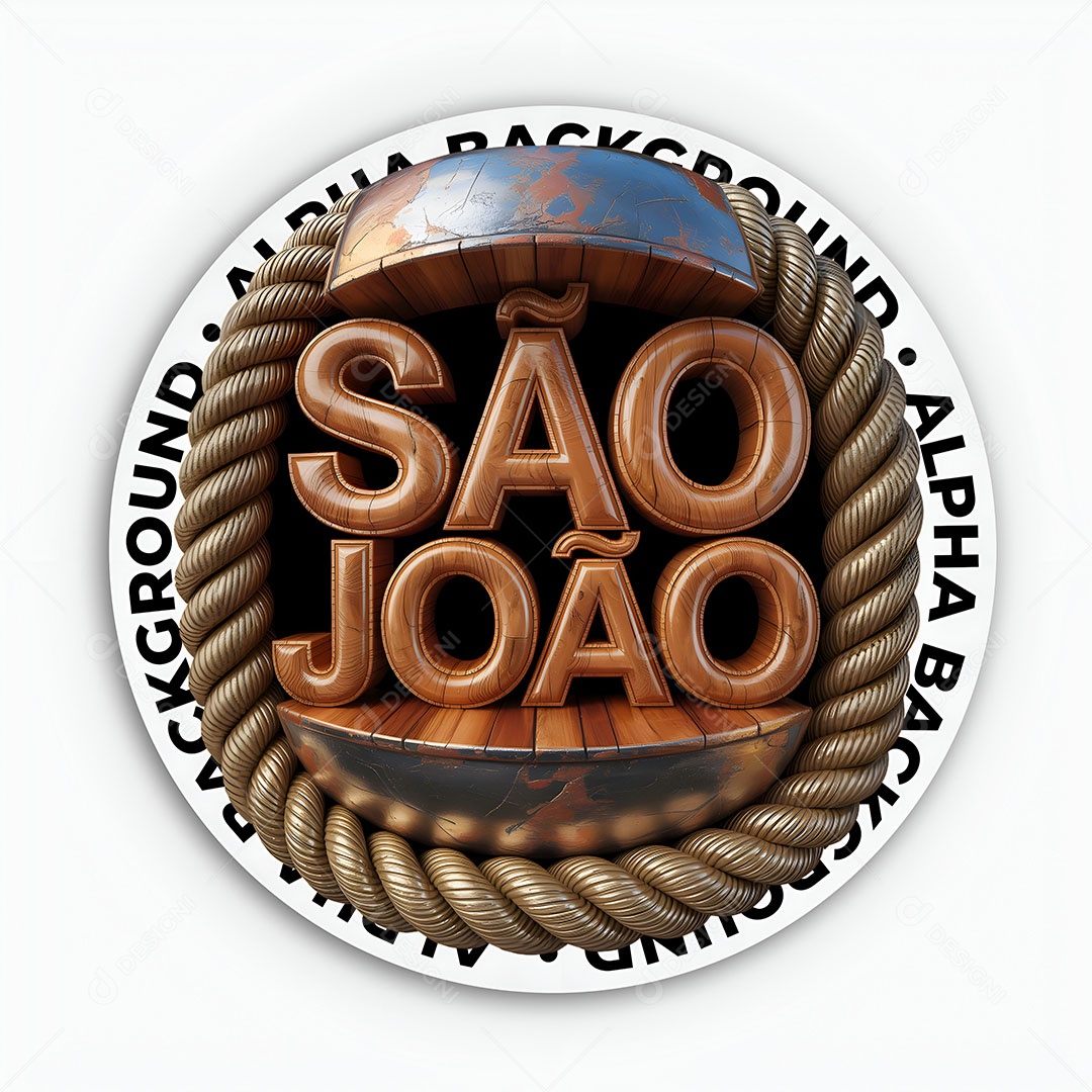 Selo 3D São João Para Composição PSD