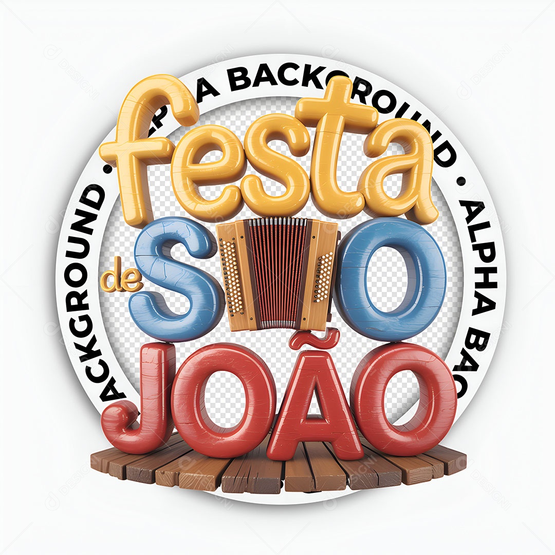 Selo 3D Festa de São João Para Composição PSD