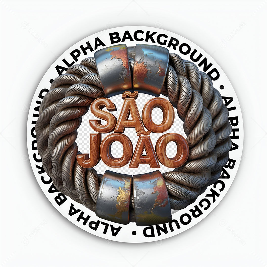 Selo 3D São João Para Composição PSD