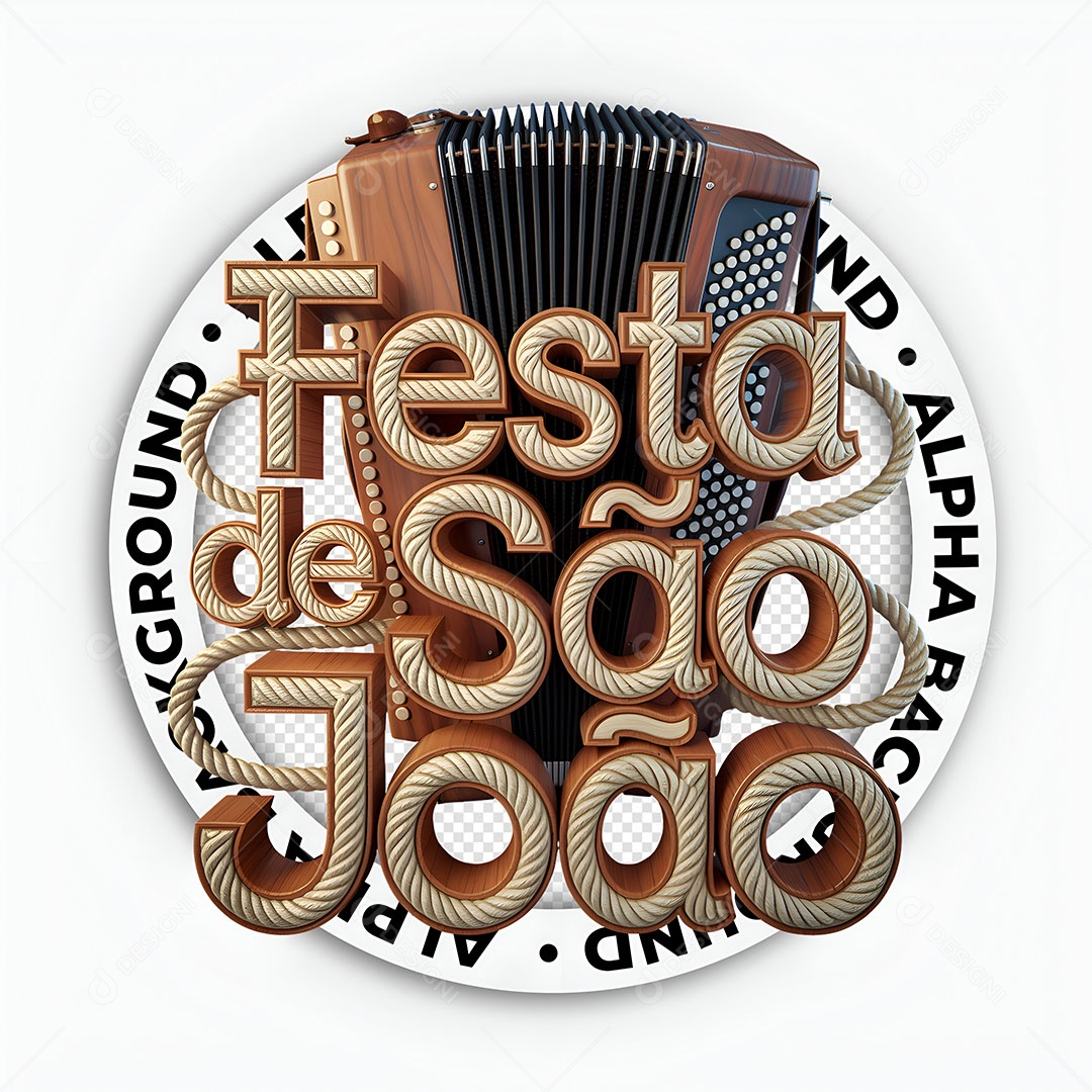 Selo 3D Festa de São João Para Composição PSD