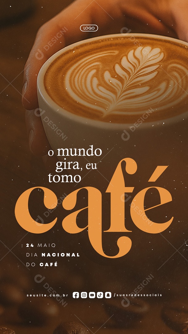 Story Dia Nacional do Café 24 de Maio Social Media PSD Editável