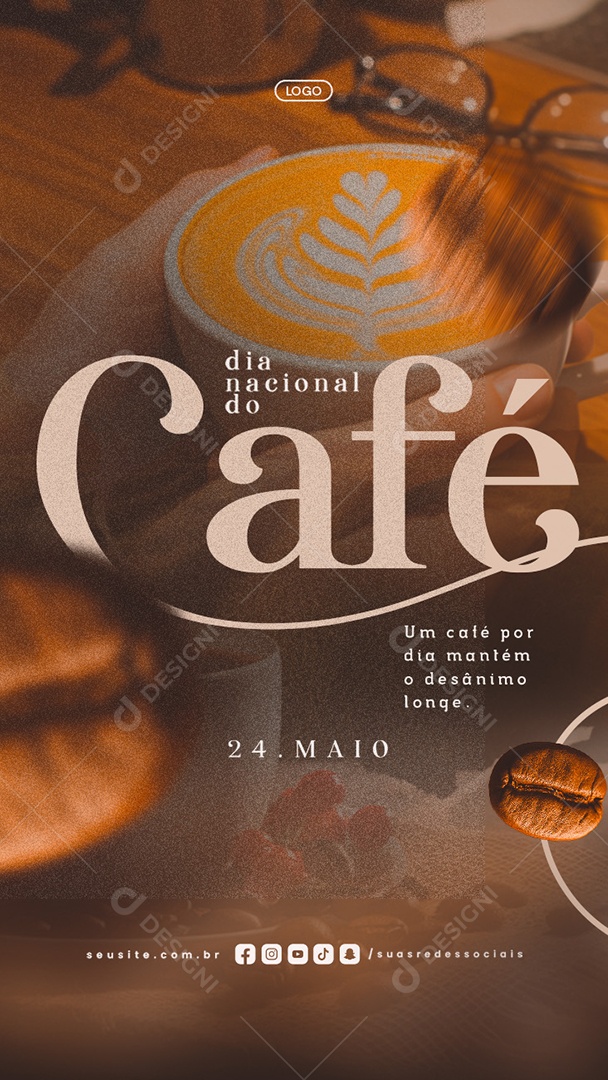 Story Dia Nacional do Café 24 de Maio Social Media PSD Editável