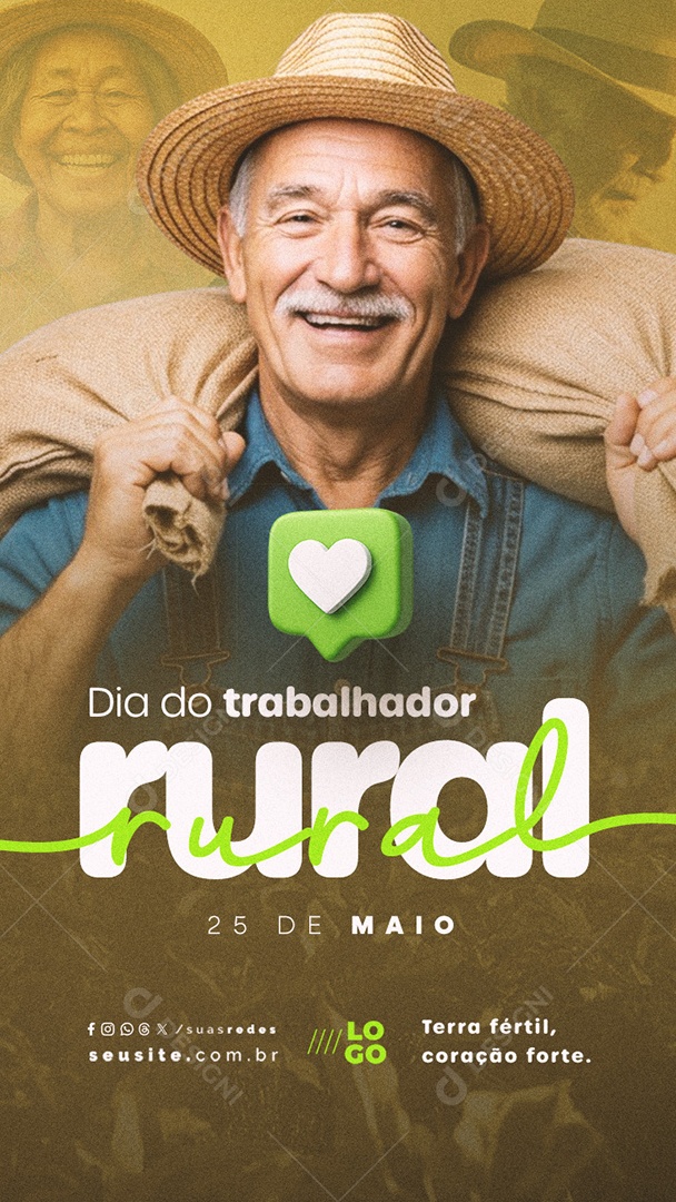 Story Dia do Trabalhador Rural 25 de Maio Social Media PSD Editável