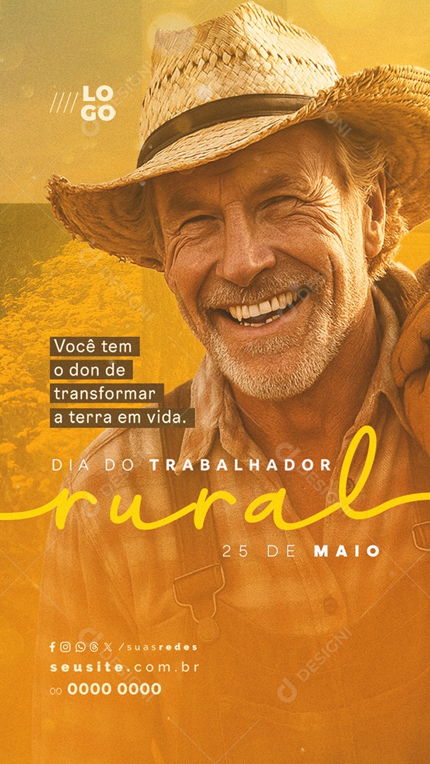 Story Dia do Trabalhador Rural 25 de Maio Social Media PSD Editável