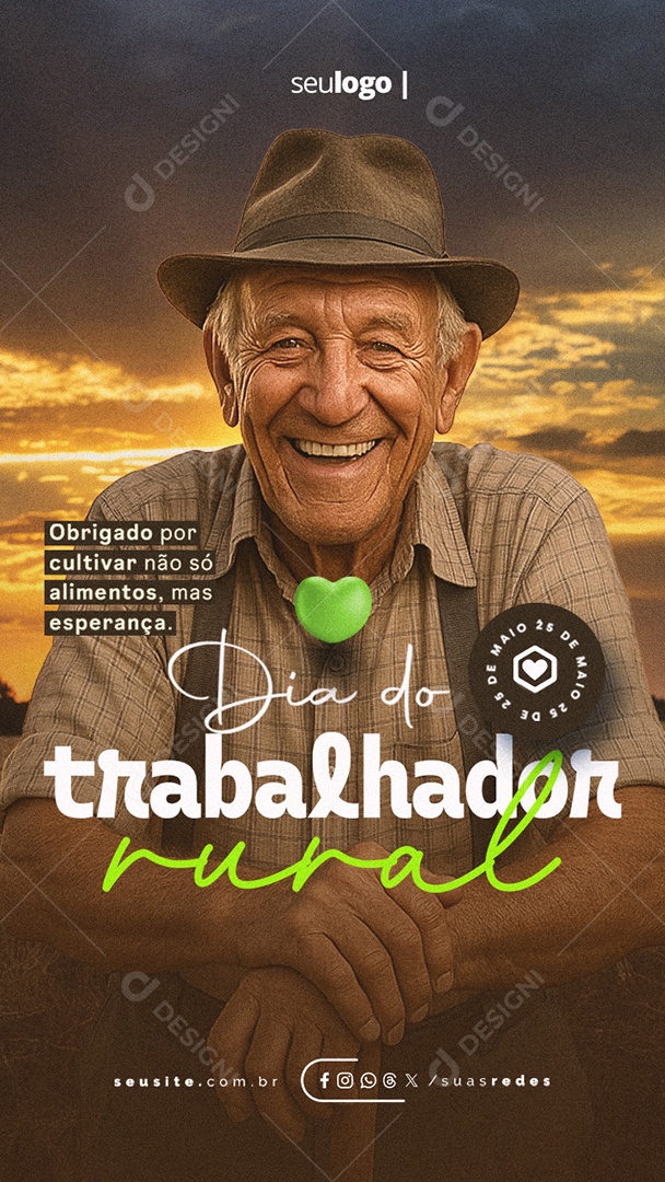 Story Dia do Trabalhador Rural 25 de Maio Social Media PSD Editável