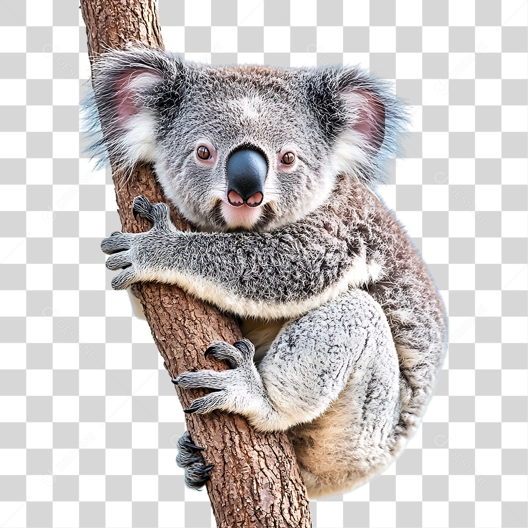 Coala em Galho PNG Transparente