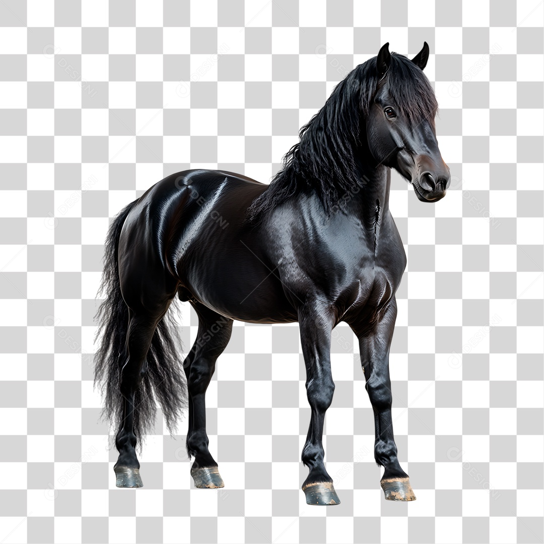 Cavalo Preto PNG Transparente