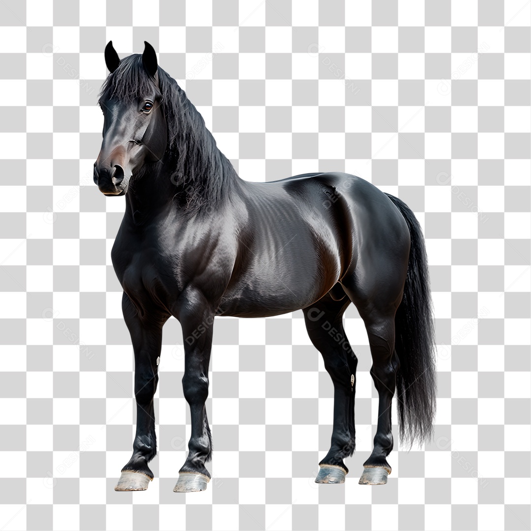 Cavalo Preto PNG Transparente