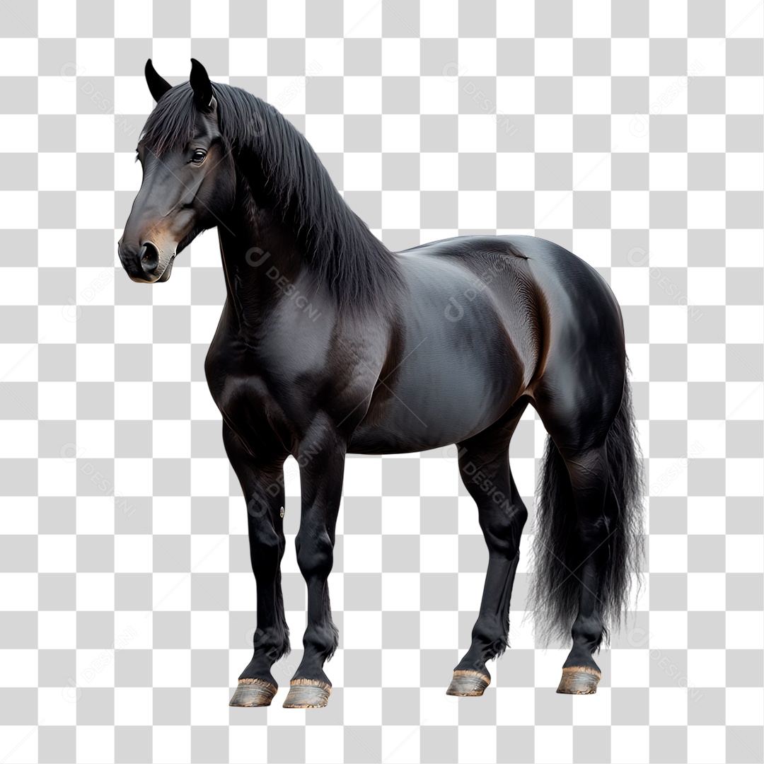 Cavalo Preto PNG Transparente